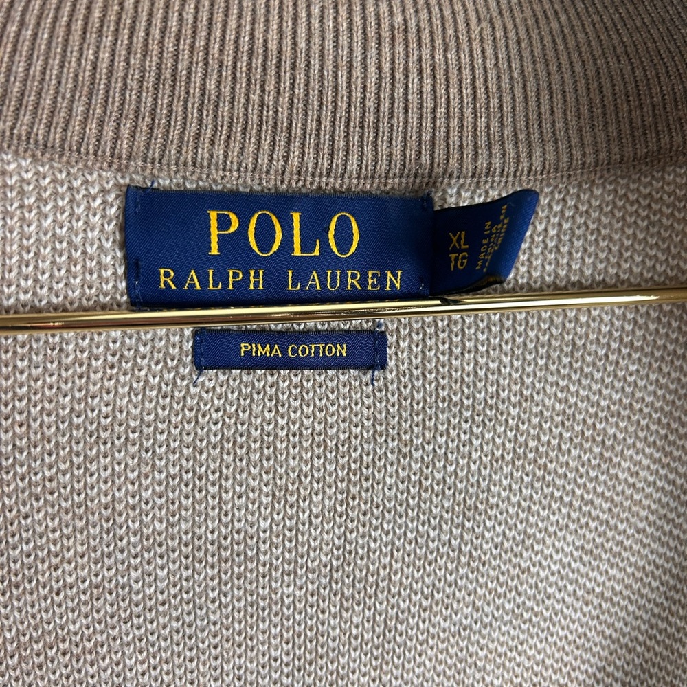 Polo Ralph Lauren Men's Beige Half-Zip Sweater - Picture 6 of 8